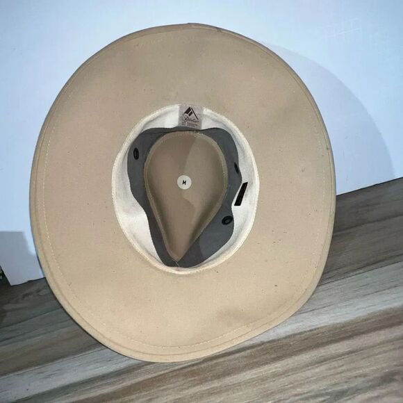 Vintage 1945 Lotia Carr Canvas Hat Made In New Zealand Tan Medium Safari Western - Picture 5 of 7